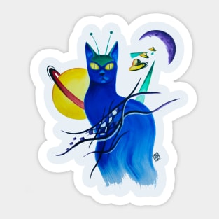 Zap Cat In The Mauhaus Dimension Sticker